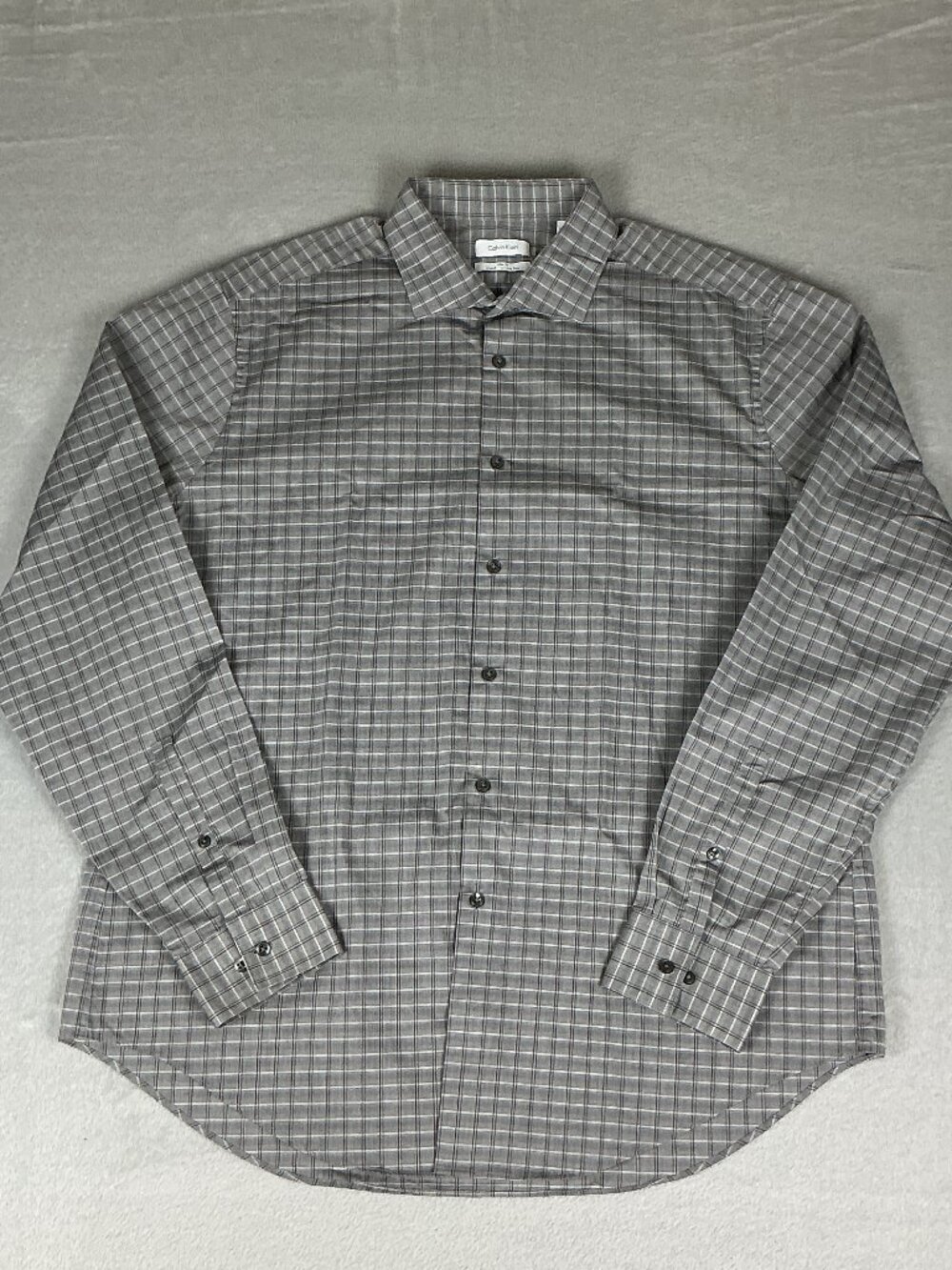 Calvin Klein Men's Button-Down Shirt Long Sleeve Gray Size XL.